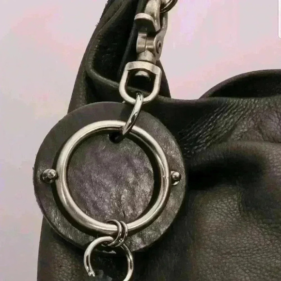 David Galan Brown Leather Hobo Shoulder Bag - Picture 3 of 5